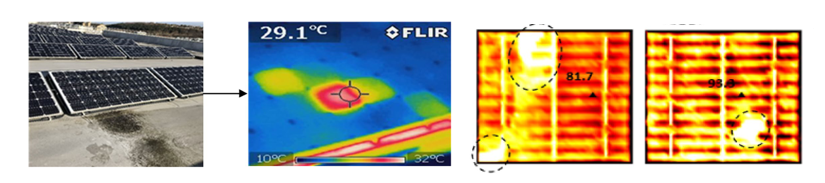 Figure 10: Infrared thermography to detect cell cracks [16]
