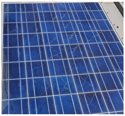 Figure 1: PV module with cell cracks on the field