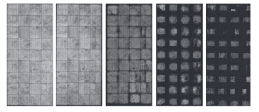 Figure 5: Evolution of electroluminescence images over damp-heat tests under 95°C/70% RH [11]