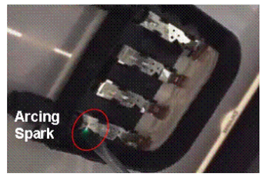 Figure 5: Junction box failure example with arcing [6]
